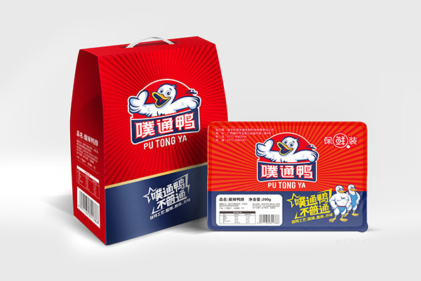 星空电子设计代表案例x噗通鸭食品包装设计